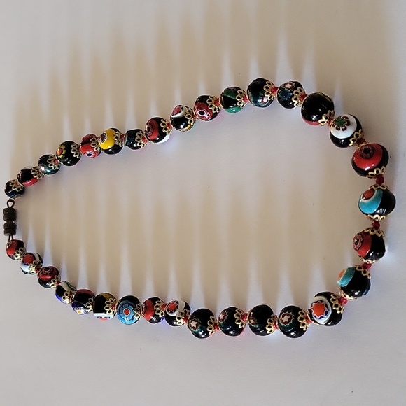 Vintage Venetian Millefiori Murano Italian Glass Bead Necklace - Picture 1 of 5